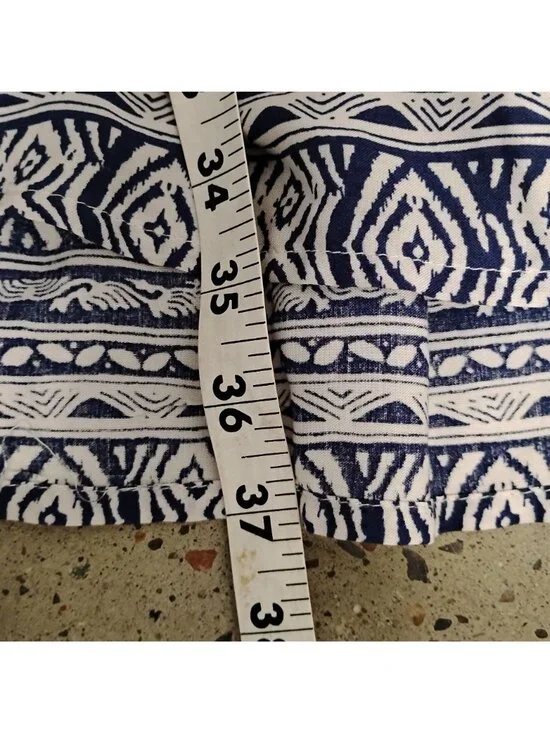 Beachlunchlounge S Dress Blue & White 3/4 Sleeve High Low Above the Knee Viscose - Picture 6 of 9